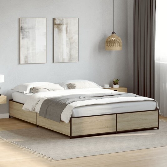 Sengeramme sonoma eik 120x190 cm konstruert tre og metall 8721102610530 Sengeramme sonoma eik 120x190 cm konstruert tre og metall 8721102610530