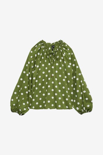 Vero Moda Bluse vmRoxy LS Tie Wvn Exp Grønn