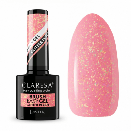 Claresa Brush Easy Gel Peach Glitter 5g