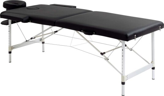 Sammenleggbart massasjebord 2 sone justerbart svart 90 cm bredt