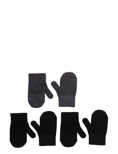 mikk-line Magic Mittens 3 Pack - Black - 0-2Y mikk-line Magic Mittens 3 Pack - Black - 0-2Y