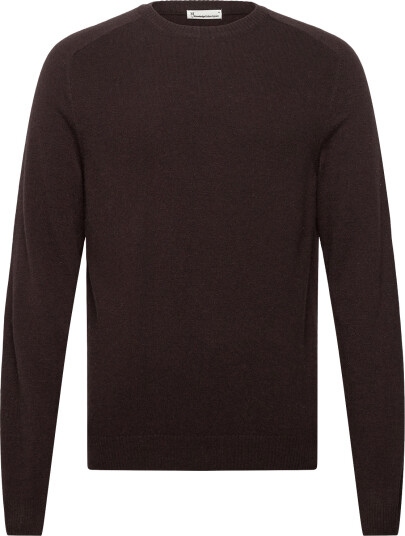 Knowledge Cotton Apparel Lambswool Crew Neck   Brown   XXL