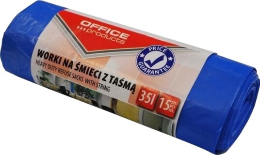 Office Products Søppelposer Med Tape Premium Ldhd 35 L 15 Stk Blå