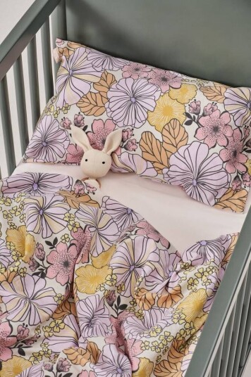FIORI MINI dynetrekksett barneseng Rosa/multi 100X130