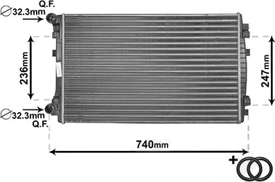 Radiator, motorkjøling VAN WEZEL 58002338