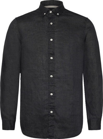 Scotch & Soda Core Linen Shirt Ls Buttondown Black S Scotch & Soda Core Linen Shirt Ls Buttondown Black S