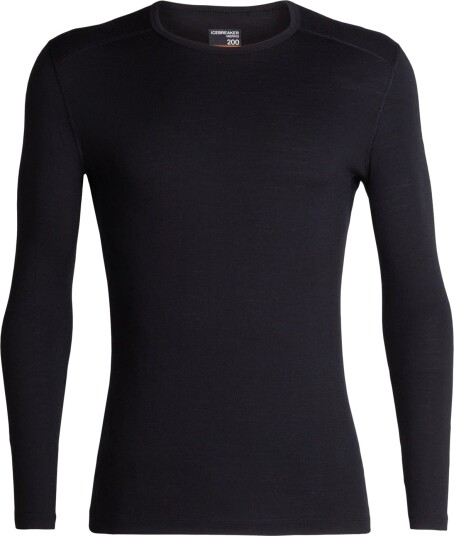 Icebreaker Men"s 200 Oasis Long Sleeve Crewe Black XS