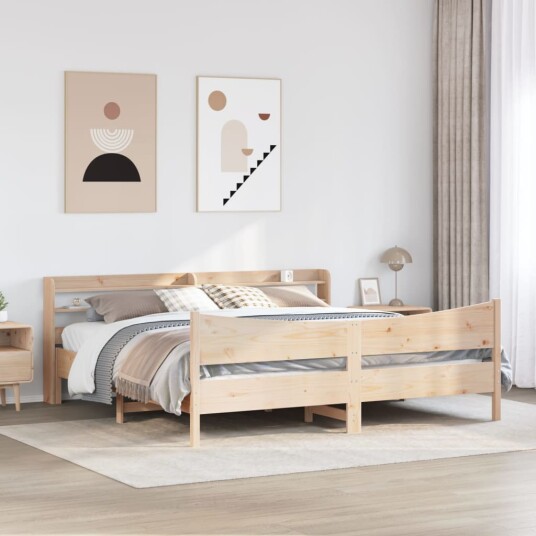  Sengeramme med hodegavl 200x200 cm heltre furu 3307032