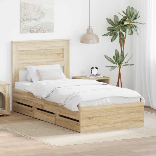 Sengestamme med skuff Sonoma eik 75 x 190 cm Ingeniørtre Sengestamme med skuff Sonoma eik 75 x 190 cm Ingeniørtre
