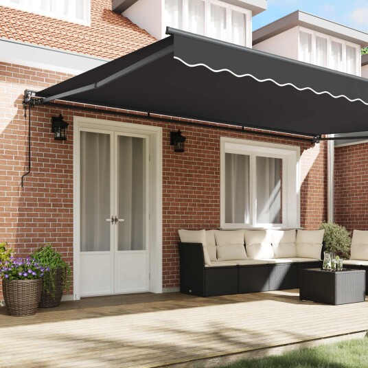 Markiseramme Antrasitt 500 × 300 cm Polyester med PU belegg