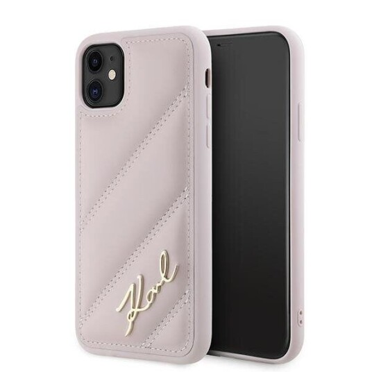 Karl Lagerfeld Klhcn61pqdsmgp Iphone 11 / Xr 6.1" Rosa/Rosa Hardcase Diagonal Quilted Script