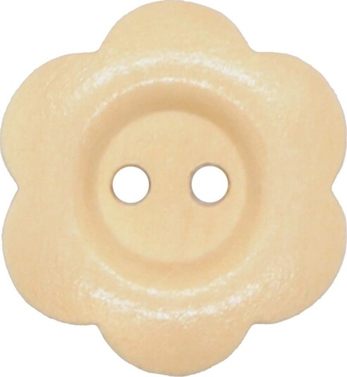Villy Jensen Treknapp med Blomst 15 mm Natur 18747-24-0001