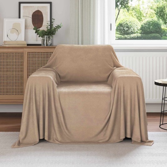 vidaXL Kastepledd 6 pcs Kamel 210 x 140 cm Fleece