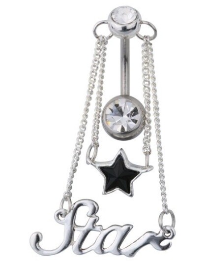 Star Belly Piercing Black