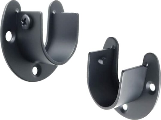 2 stk Garderobestangbrakett Garderobestangende for gardin eller garderobe