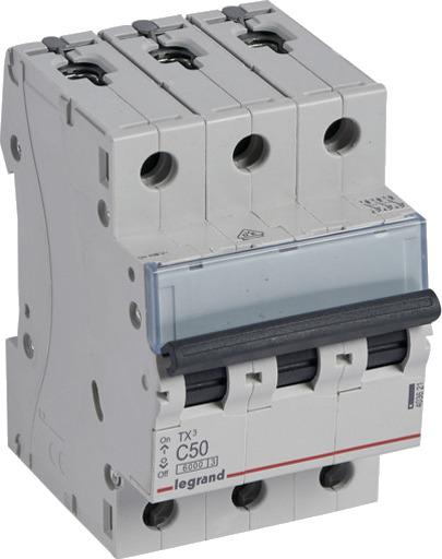 Legrand TX³ MCB automatsikring C50 3P 3M 6/6kA