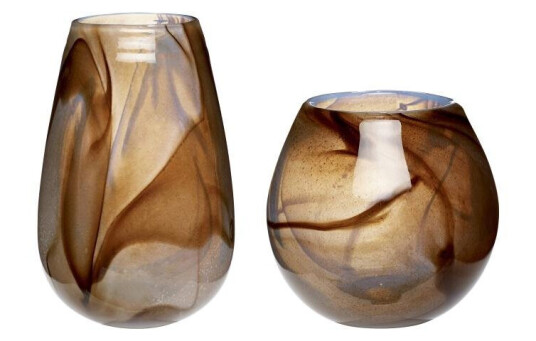 Hübsch Vaser Glass 2stk Brune Hübsch Vaser Glass 2stk Brune