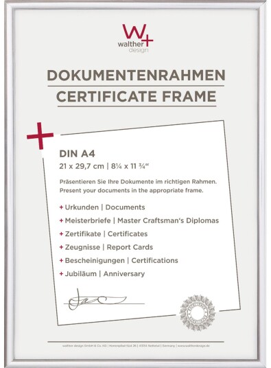 Walther New Lifestyle KV130S DIN A4 bilderamme 21x29,7 SÃ¸lvharpiks