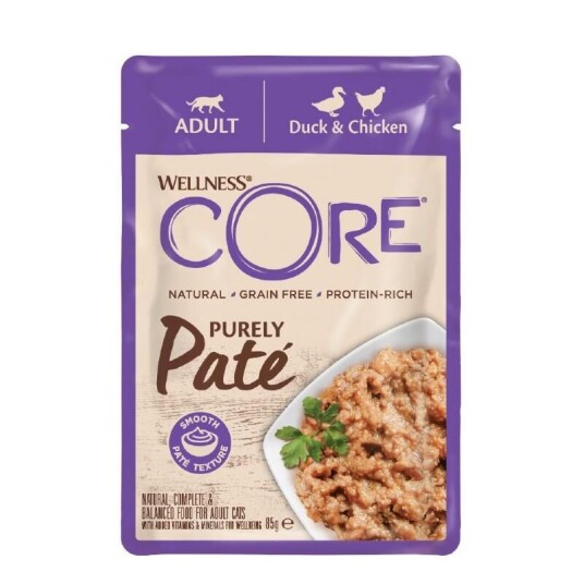 CORE Våtfôr til katt med And & Kylling - Ren Paté 85 g