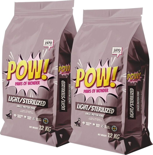 Pow! Dog Light/Sterilized 2X12 kg