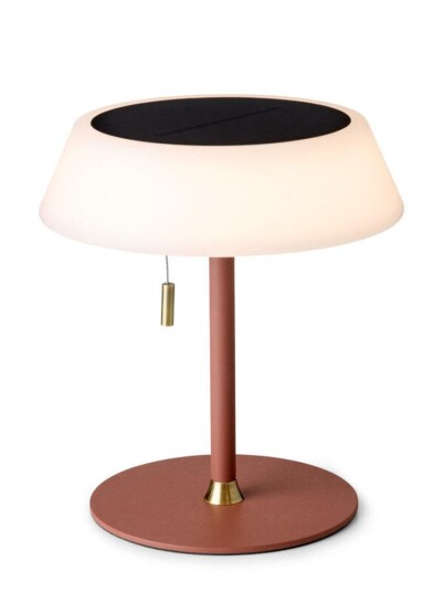 Solar portabel bordlampe utendørs IP54 oppladbar USB-C og solcelle - Terracotta