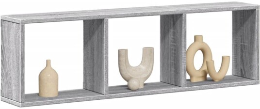 Veggskap 100x16x30 cm grå sonoma konstruert tre