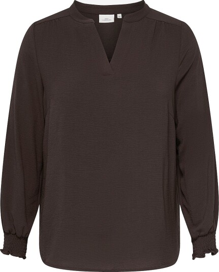 Only Carmakoma Bluse carMetta Life V neck Top Wvn Brun