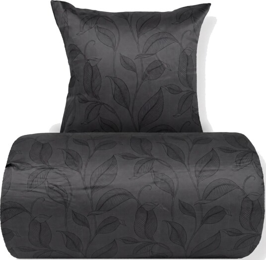 In Style Dobbelt sengetøy 200x200 cm Satin Sort print av blader In Style Dobbelt sengetøy 200x200 cm Satin Sort print av blader