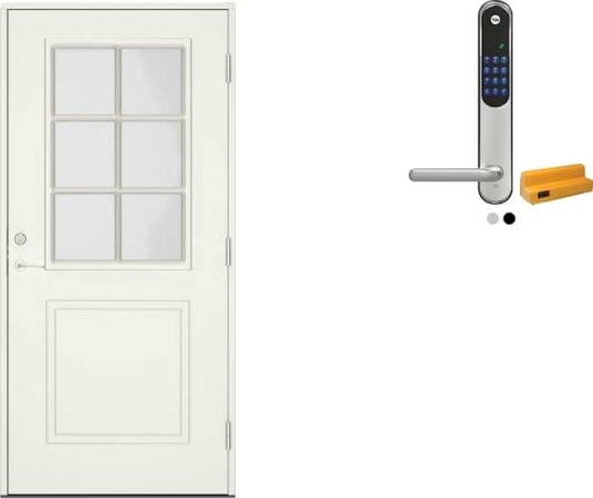 Ytterdør Swedoor Clever-Line+ Tiveden med Yale Doorman Classic Home