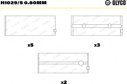 Veivaksellager GLYCO H1029/5 0.80mm