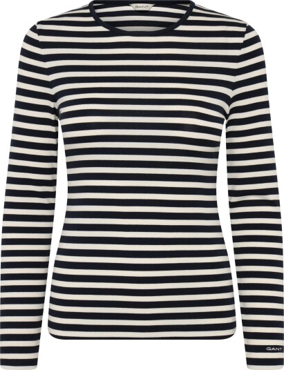 Gant Slim Striped Ls T Shirt Navy L