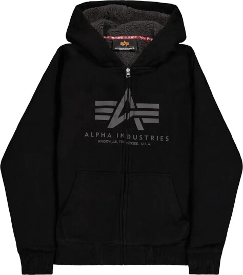 Alpha Industries Fleece Sherpa Hoodie   Black   S