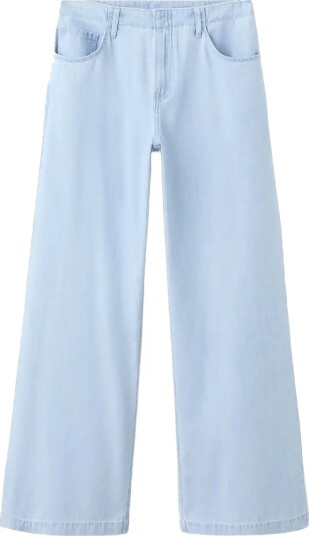 Mango Wide Leg Mid Rise Jeans Blue 44