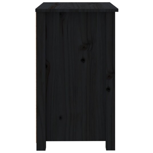 vidaXL Nattbord 2 stk svart 50x35x61,5 heltre furu