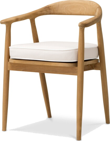 Beale spisestol teak flores off-white