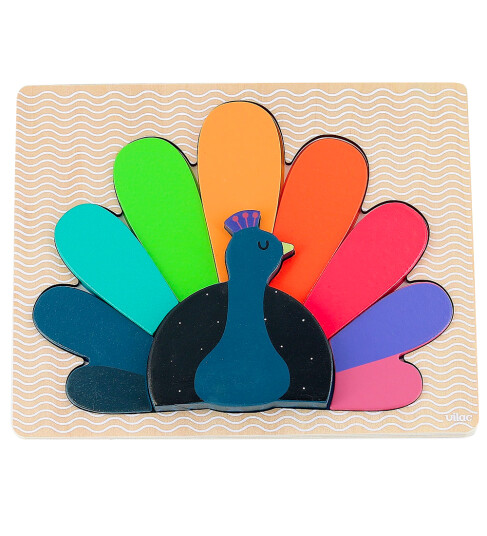 Vilac Puzzle 12 Pcs - Peacock By Andy Westface - Multi/patterned - ONE SIZE