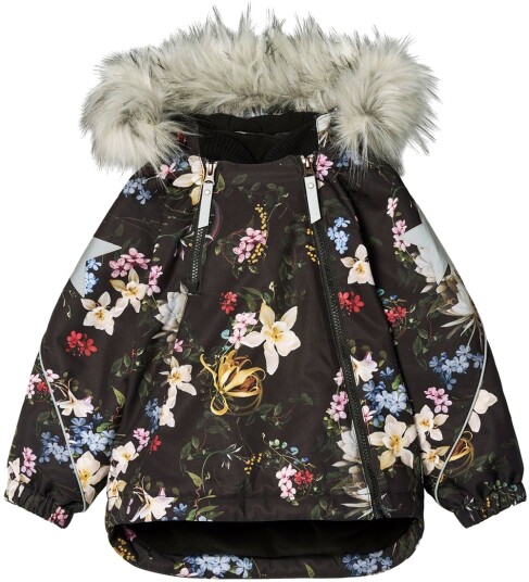 Molo Vinterjakke Hopla Fur Paisley Blomster Molo 3 år (98) Vinterjakke Svart