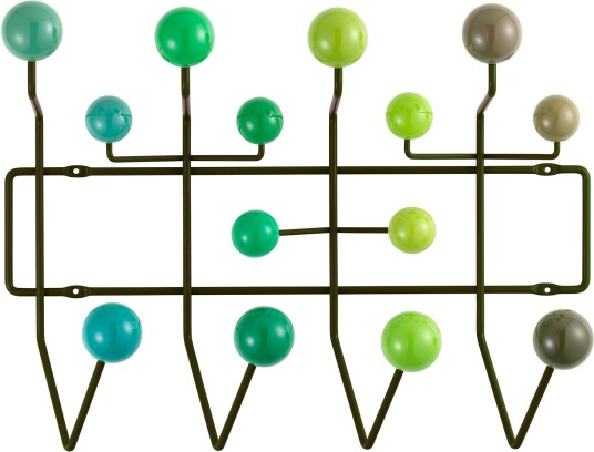 Vitra Hang It All Green Multi Tone Garderobestativ Charles & Ray Eames Flerfarget,Grønn
