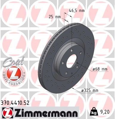 Bremseskive ZIMMERMANN 370.4410.52 Bremseskive ZIMMERMANN 370.4410.52