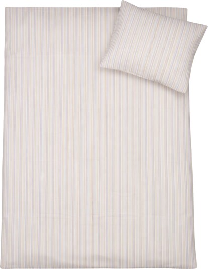 By Mats Stripete sengetøy 100% bomull Junior sengetøy 100x140 cm Beige med lilla striper