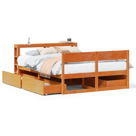  Sengeramme uten madrass brun 135x190 cm heltre furu 3306398