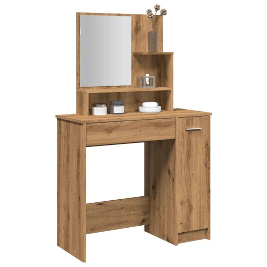  Sminkebord med speil artisan eik 86,5x35x136 cm 8721158442994