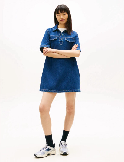 Tommy Jeans A Line Dress Blue L