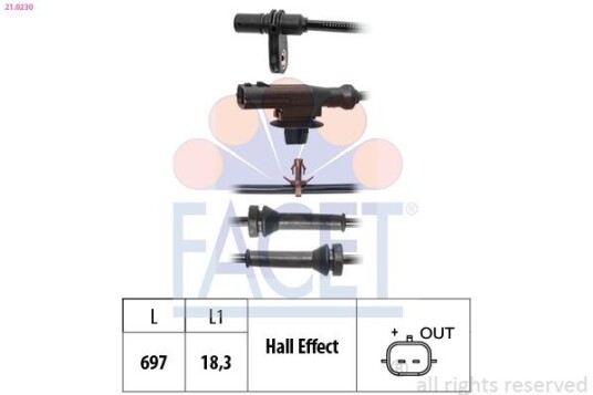 ABS sensor FACET 21.0230 ABS sensor FACET 21.0230