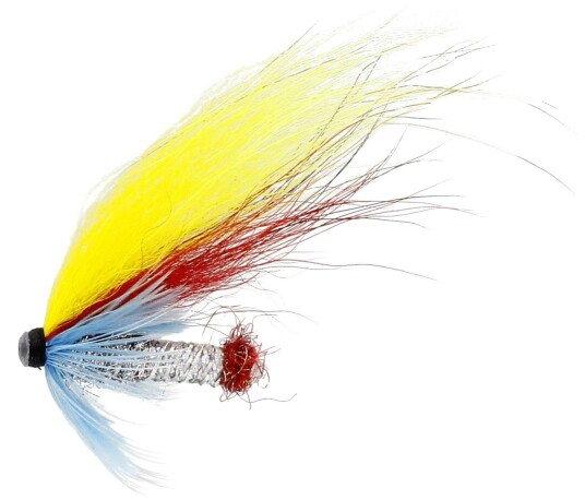 Unique Flies Gary Silver Plastic Tube 1" Yellow/red/blue