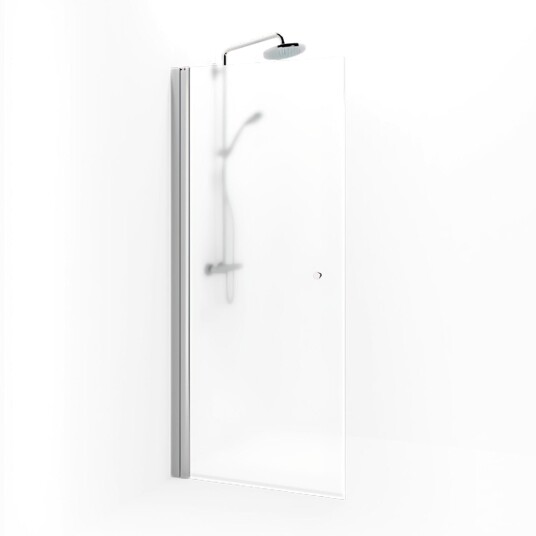 Macro Design Spirit Dusjdør Rett - med Knott Matt Aluminium / 77cm Ice Glass