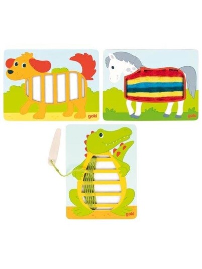 Goki Wooden Weaving Puzzles 3pcs. Tre Goki Wooden Weaving Puzzles 3pcs. Tre
