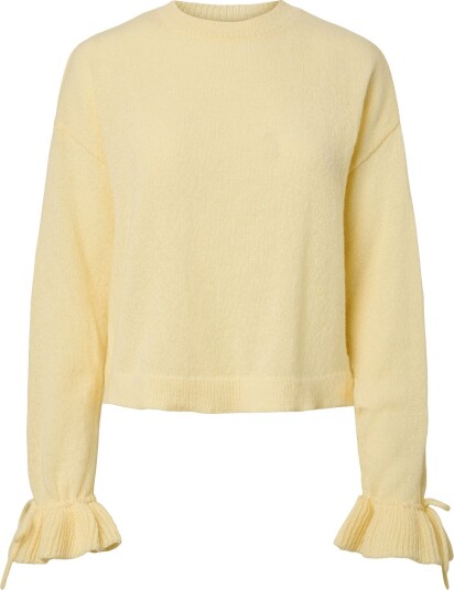 Pieces Pcfie Ls O Neck Tie Knit Pwp Bc FRENCH VANILLA XL
