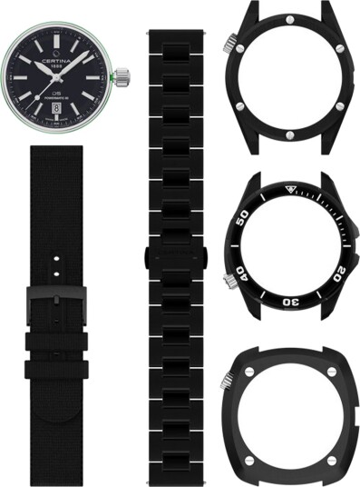 Certina DS+ Black Edition C0414073905100 - Herre - Analog - Automatisk - Stainless steel - Safirglass