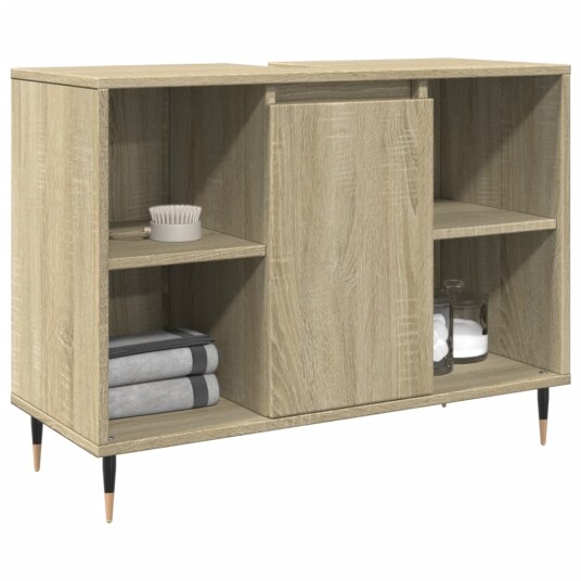  Baderomsskap høyglans hvit 80x33x60 cm konstruert tre